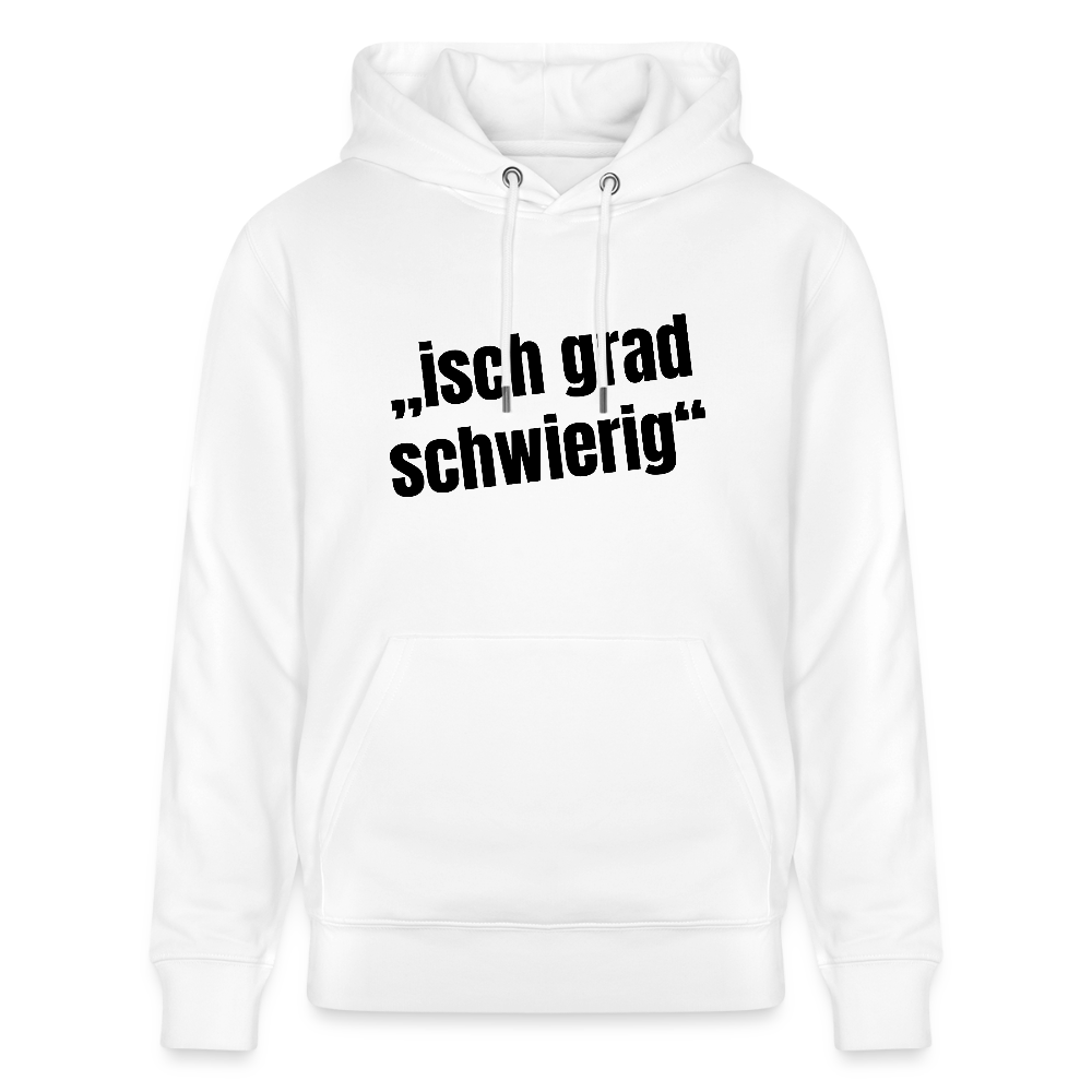 Unisex Hoodie mit ISCH GRAD SCHWIERIG PRINT - Weiß