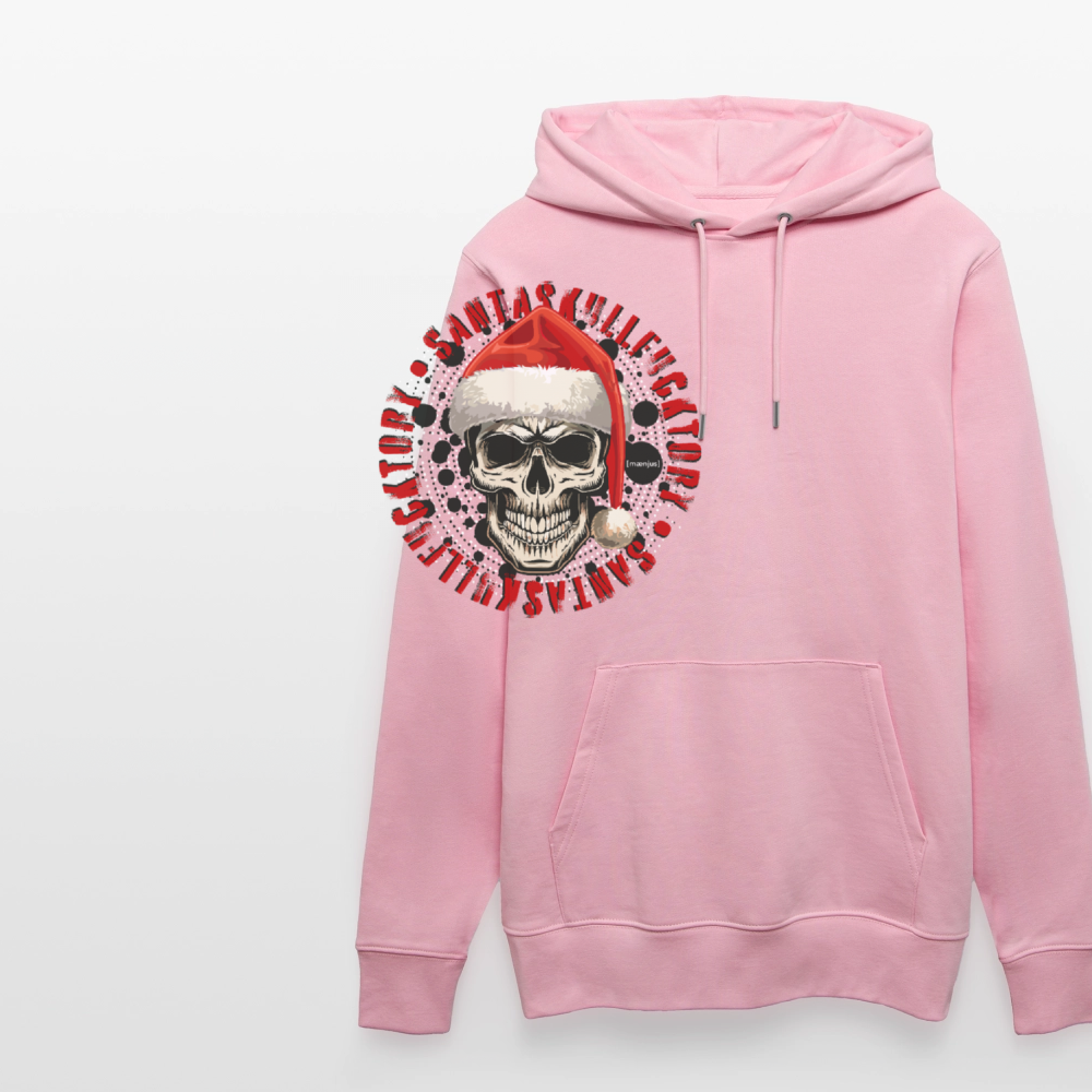 Unisex Bio-Hoodie mit SANTASKULL FUCKTORY PRINT - Hellrosa