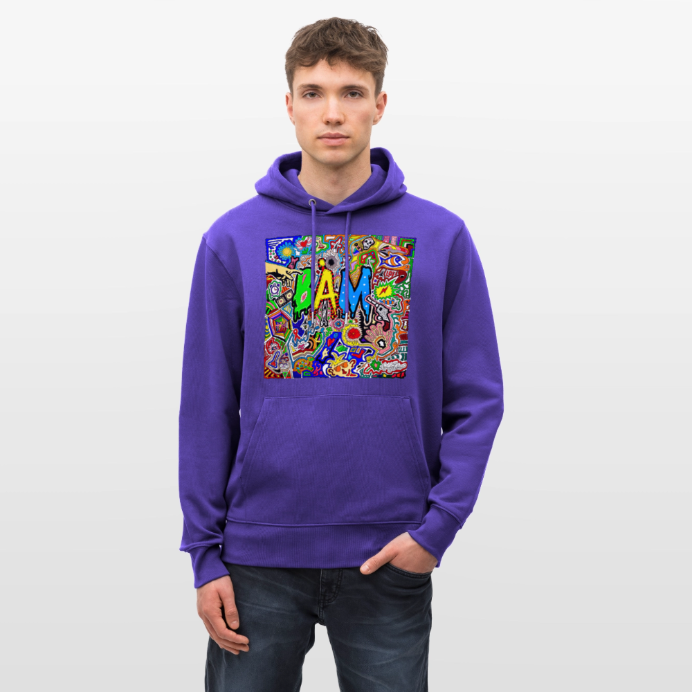 Unisex Bio-Hoodie mit BÄM PRINT - Purple Love