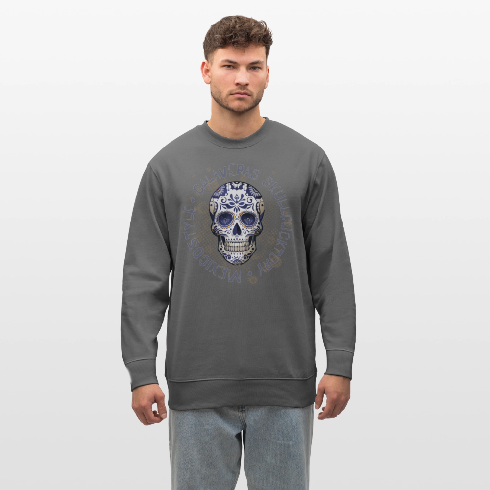Unisex Bio-Sweatshirt mit CALAVERAS SKULL PRINT - Anthrazit