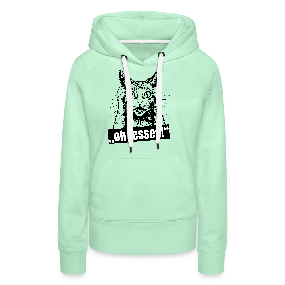 Frauen Premium Hoodie mit OH JESSES PRINT - helles Mintgrün