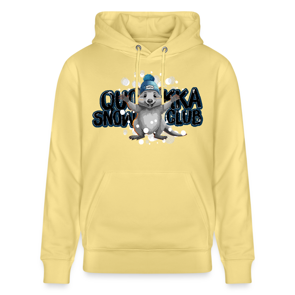 Unisex Bio-Hoodie mit QUOKKA SNOWCLUB PRINT - Gelb Viva