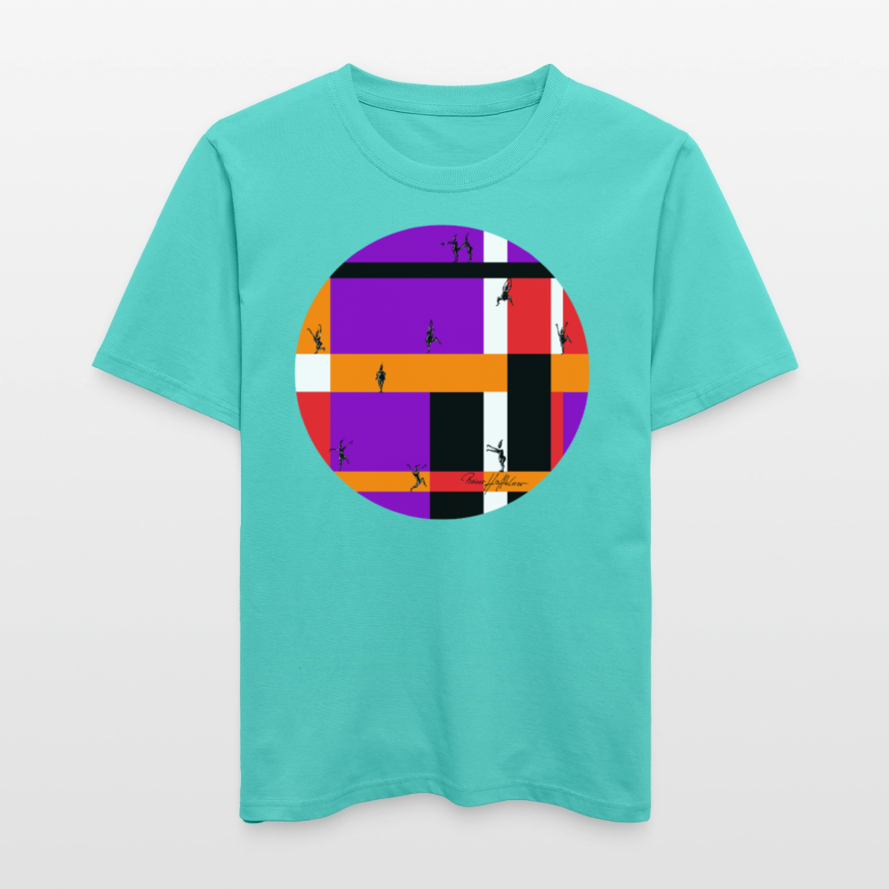 Relaxed Fit Unisex Bio-T-Shirt mit DYNAMIC FIELDS PRINT - Poolblau