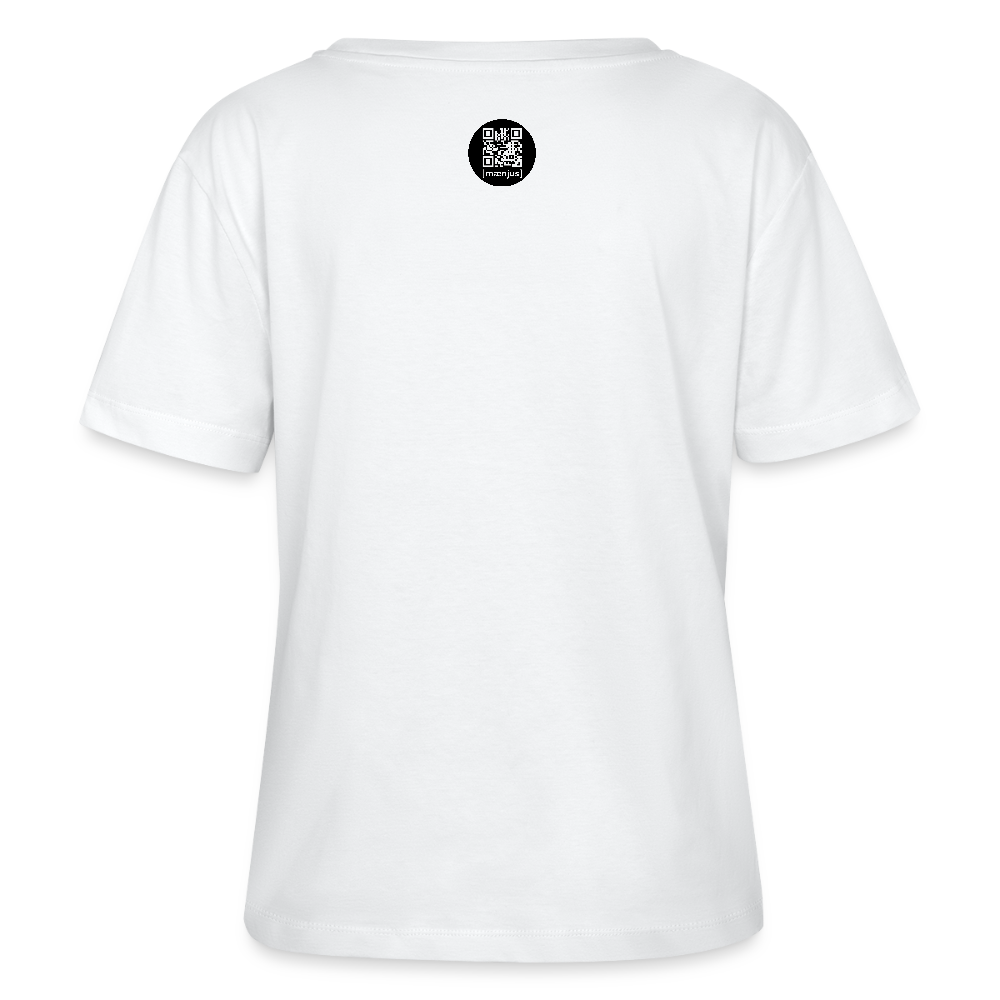Relaxed Rundhals Frauen Bio-T-Shirt mit YELLOW SUBMARINE PRODUCTION PRINT - Weiß