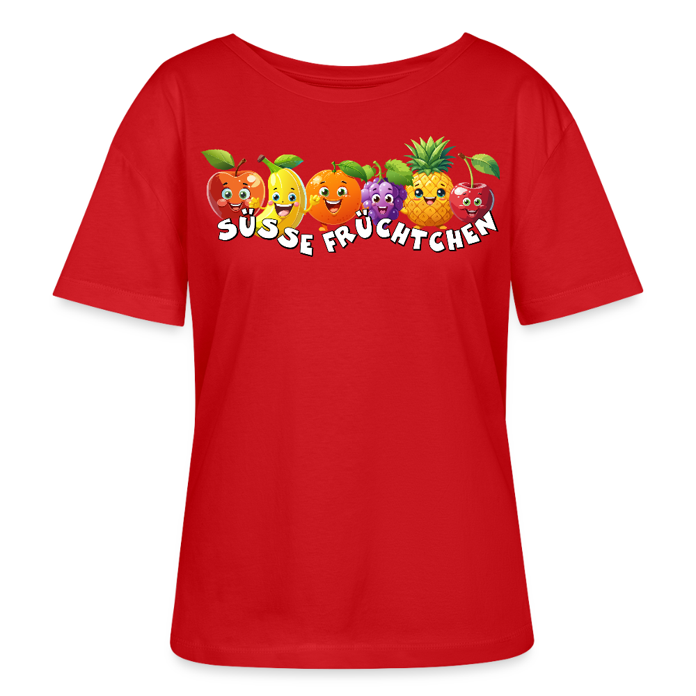 Frauen T-Shirt mit SÜSSE FRÜCHTCHEN PRINT - Rot