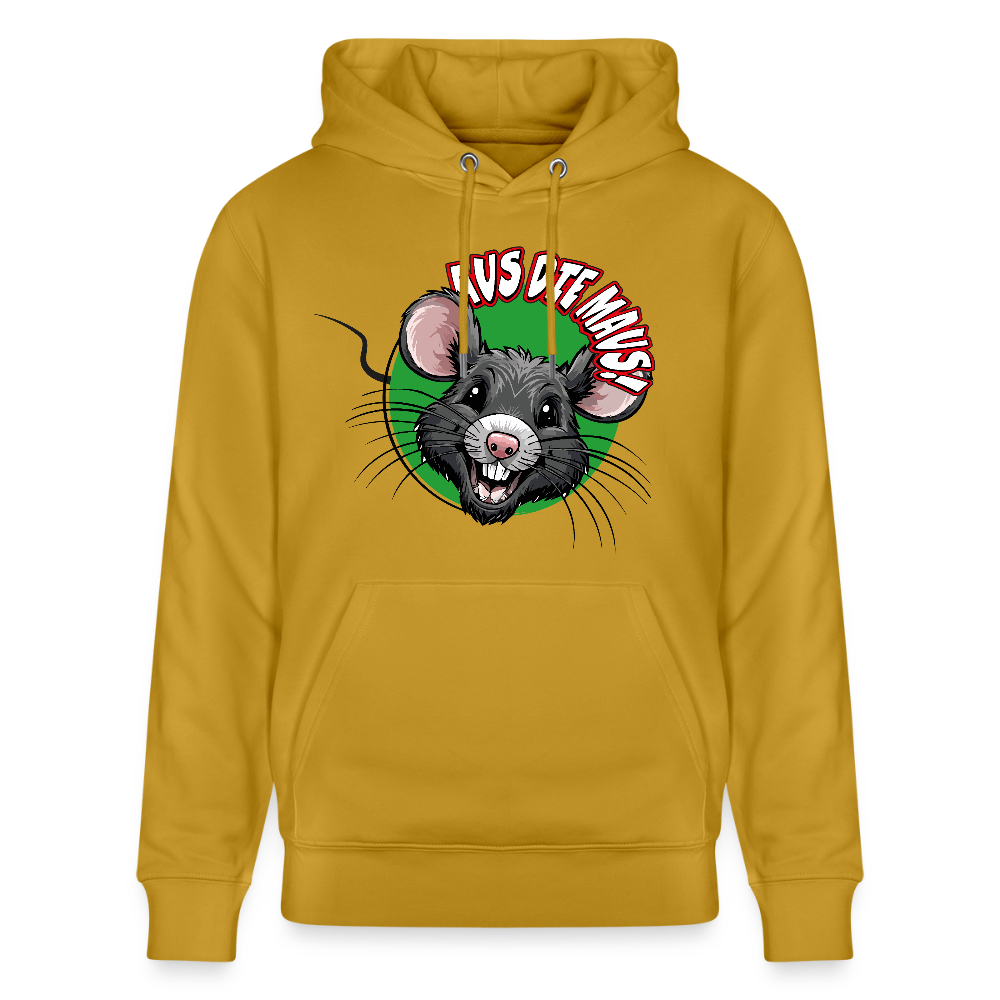 Unisex Hoodie mit AUS DIE MAUS PRINT - Ocker