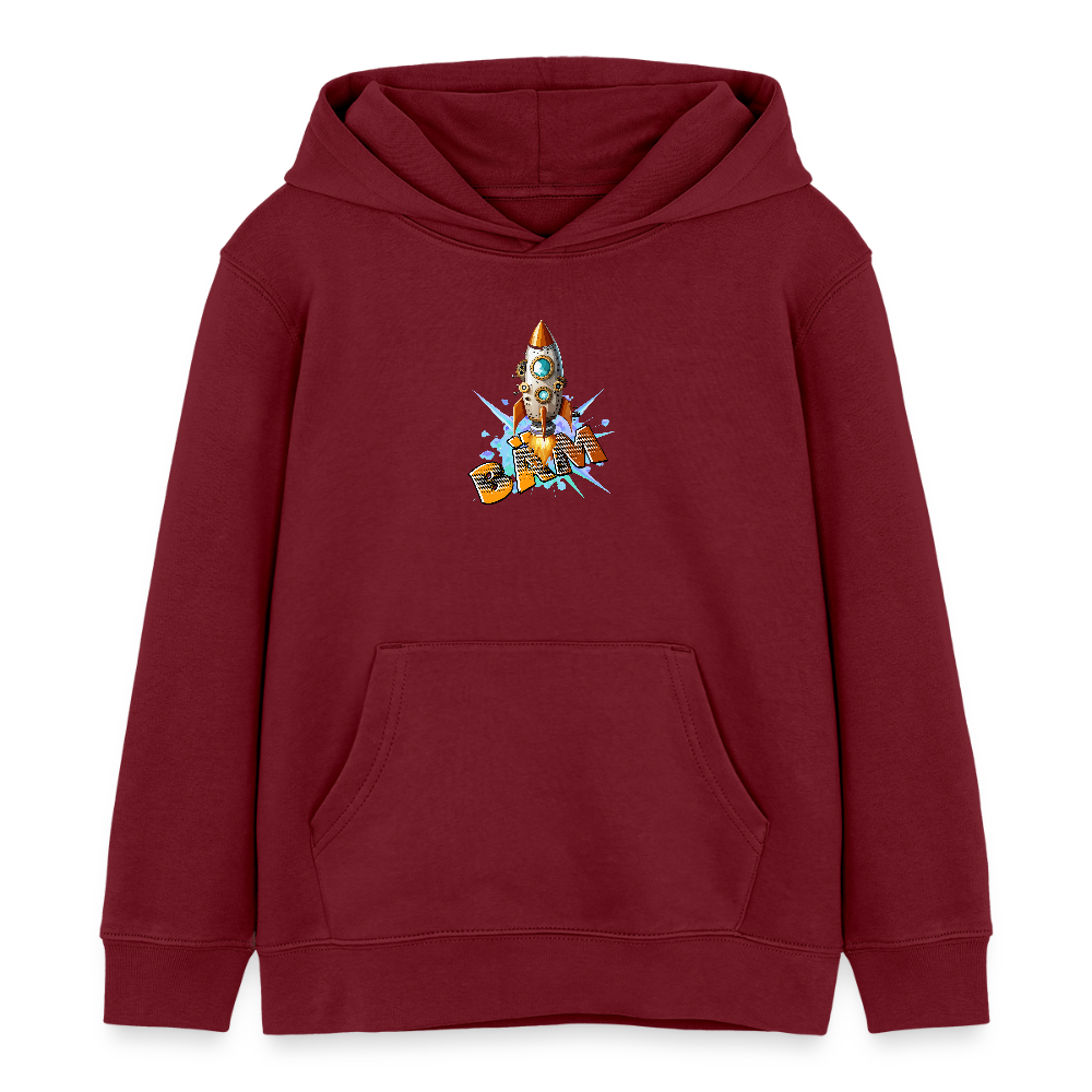 MNJS KIDS Bio-Hoodie mit BÄM PRINT - Burgunderrot