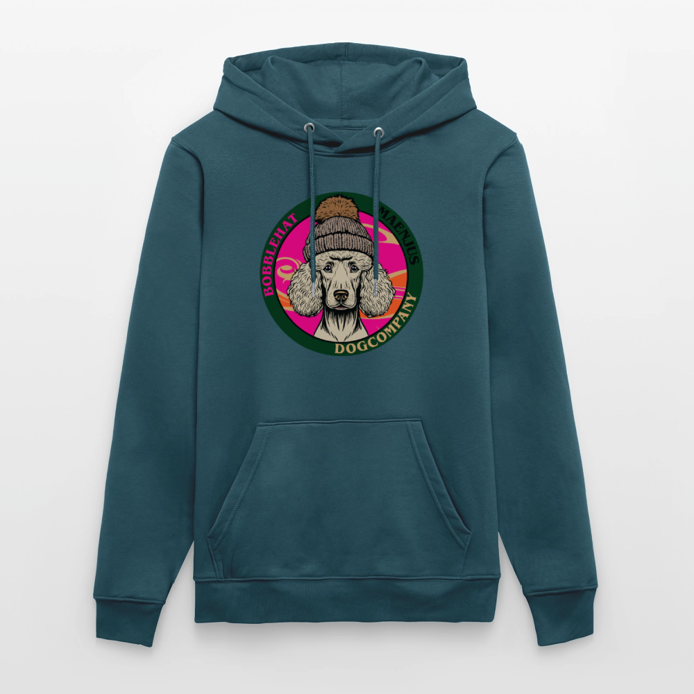 SUnisex Bio-Hoodie mit BOBBLEHAT DOGCOMPANY PRINT - Dunkles Petrol