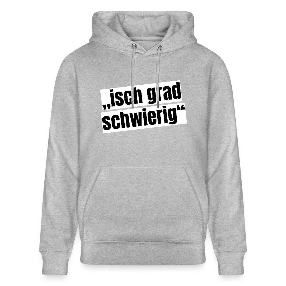 Unisex Hoodie mit ISCH GRAD SCHWIERIG PRINT - Grau meliert