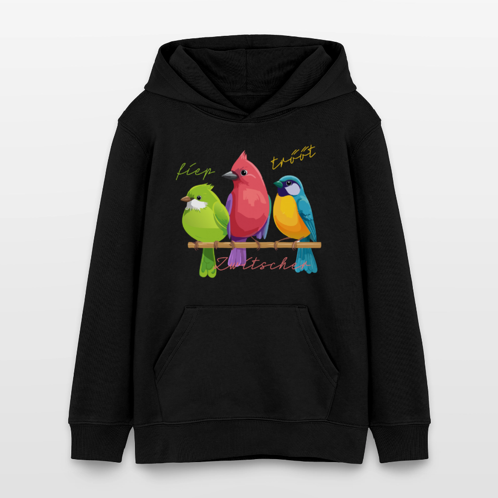 MNJS TEENS Bio-Hoodie mit ZWITSCHERGÄNG PRINT - Schwarz