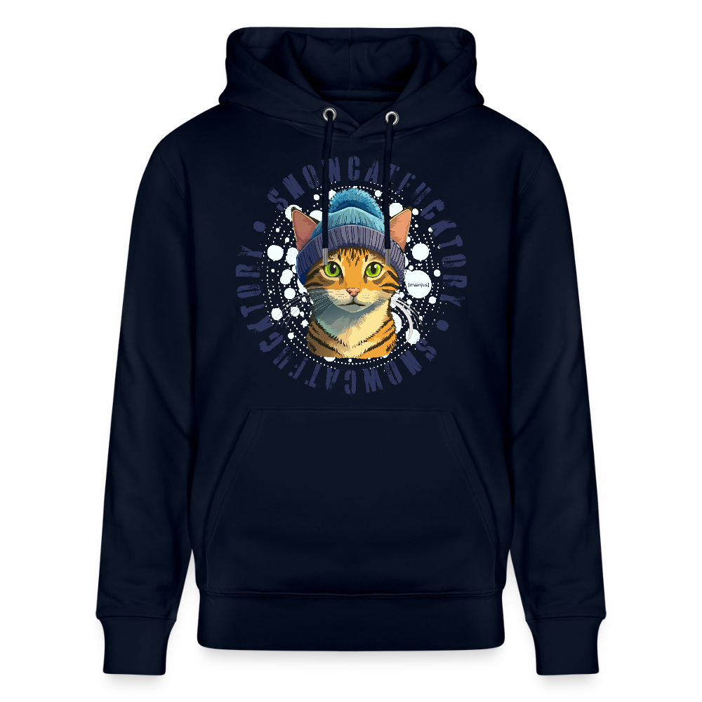 SUnisex Bio-Hoodie mit SNOWCATFUCKTORYPRINT - Navy
