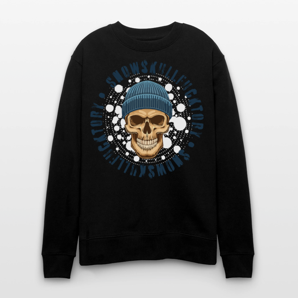 Unisex Bio-Sweatshirt mit SNOWSKULL PRINT - Schwarz