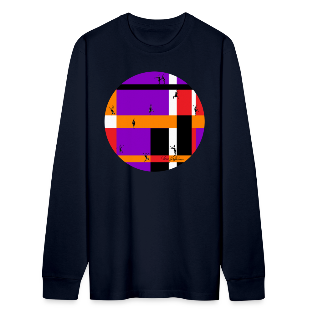 Unisex Bio-Langarmshirt mit DYNAMIC FIELDS PRINT - Navy