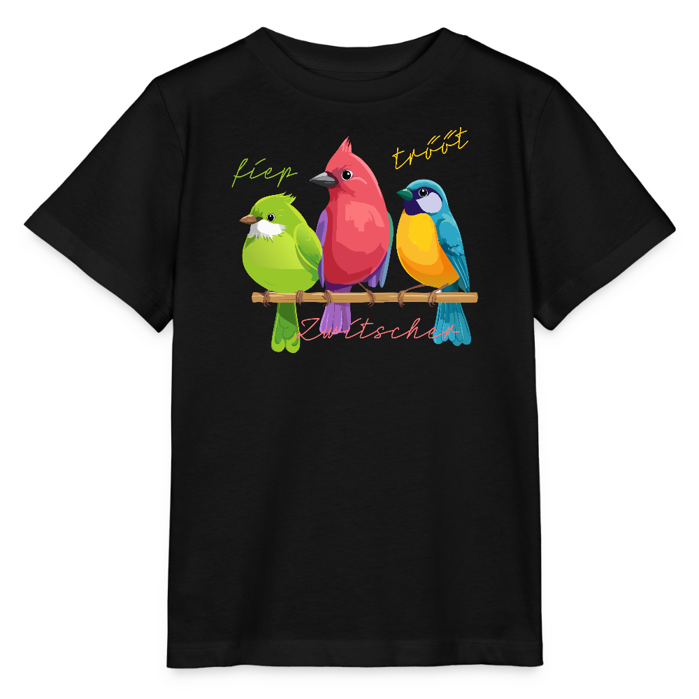 Kinder T-Shirt MINI mit Zwitschergäng Print - Schwarz