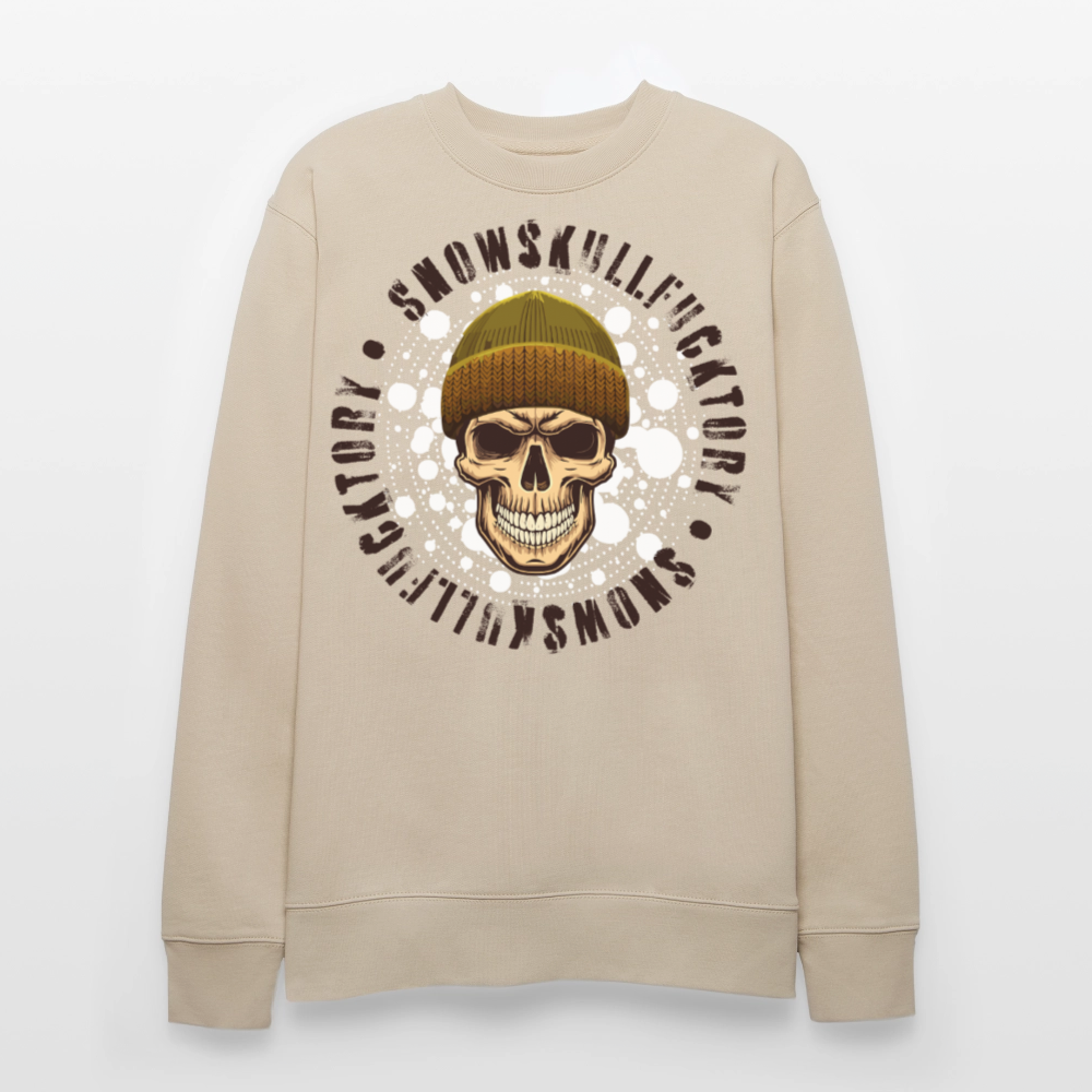 Unisex Bio-Sweatshirt mit SNOWSKULL PRINT - Beige