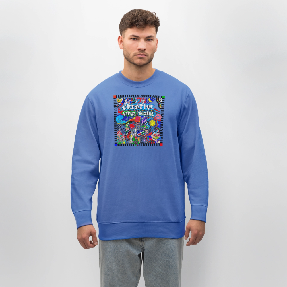 Unisex Bio-Sweatshirt mit CREATIVE VIRUS INSIDE PRINT - Blau