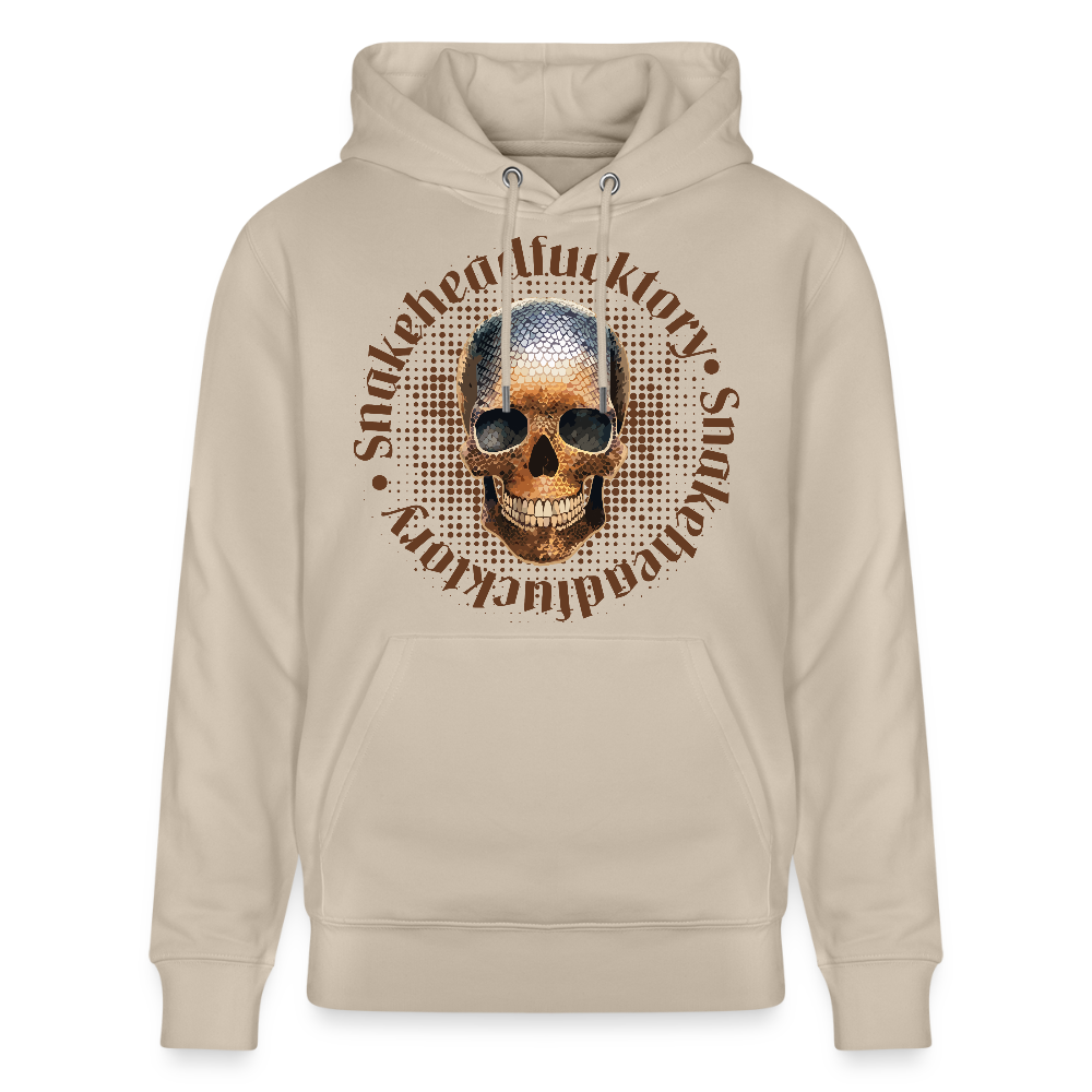 Unisex Hoodie mit SNAKEHEAD SKULL PRINT - Beige