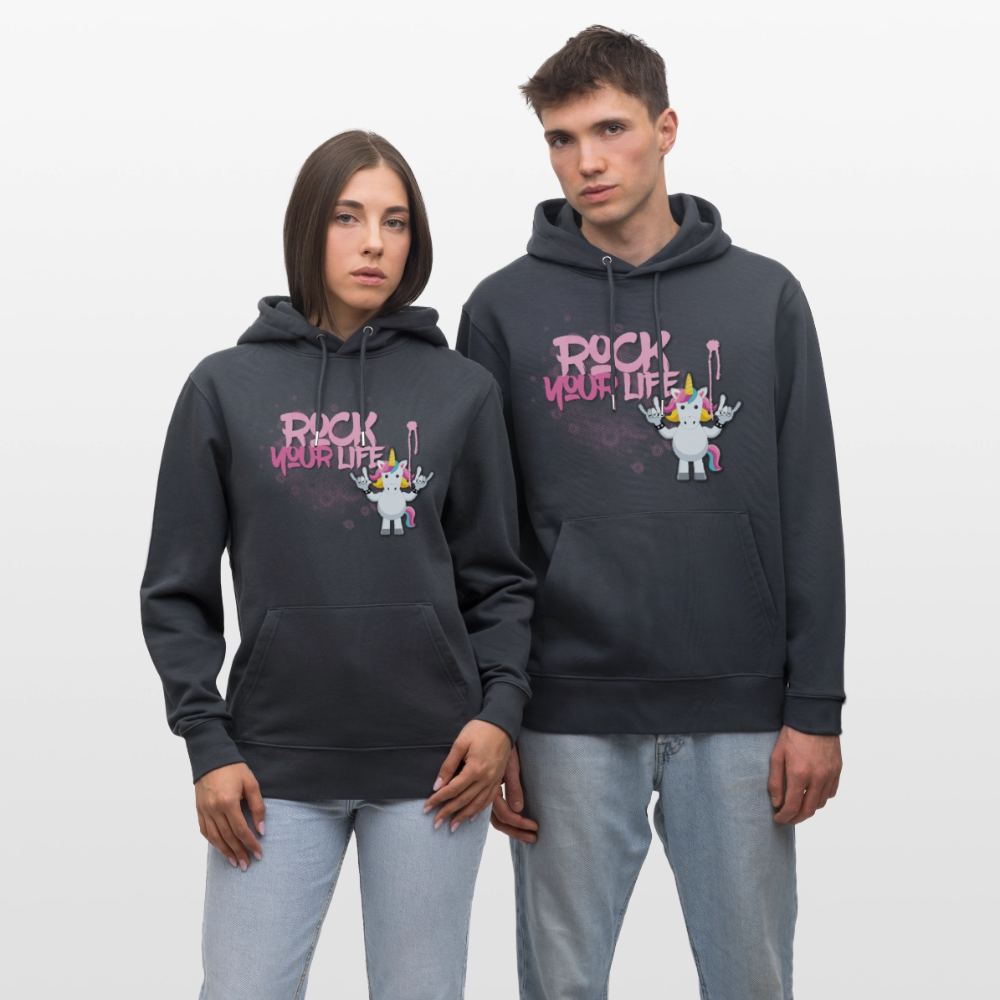 Unisex Hoodie mit ROCK YOUR LIFE PRINT - Indigoblau