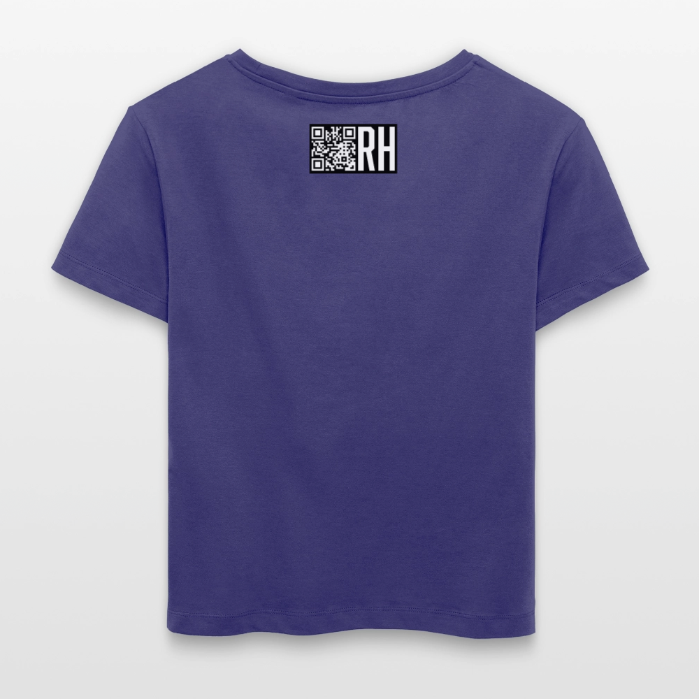 Relaxed Rundhals Frauen Bio-T-Shirt mit MAENJUS NETWORK FASHION PRINT - Dämmerung