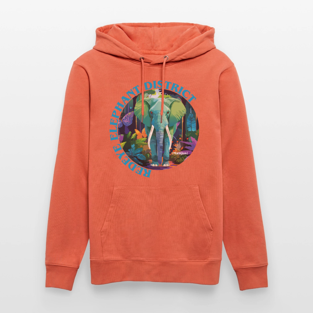 Unisex Bio-Hoodie mit REDEYE ELEPHANT DISTRICT PRINT - Hellrot