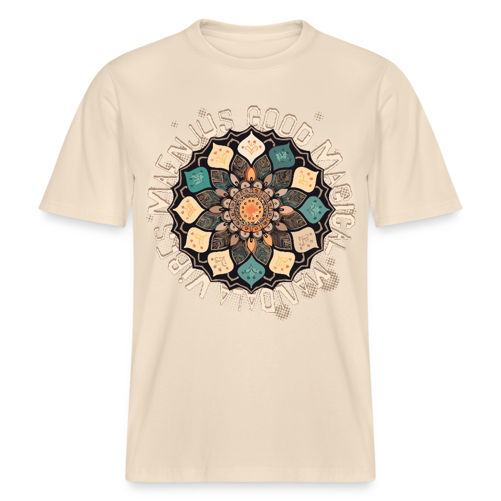 Unisex Bio-T-Shirt mit MANDALA VIBES PRINT - Weißgrau