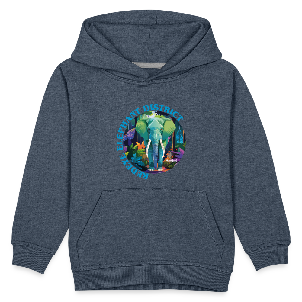 MNJS KIDS Premium Hoodie mit REDEYE ELEPHANT DISTRICT PRINT - Jeansblau