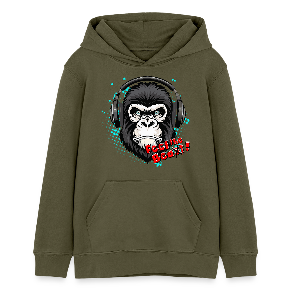 MNJS TEENS Bio-Hoodie mit FEEL THE BEA(S)T PRINT - Khaki