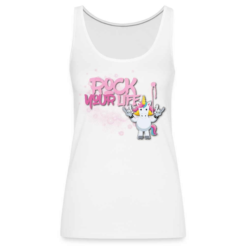 Frauen Premium Tank Top mit ROCK YOUR LIFE PRINT - Weiß