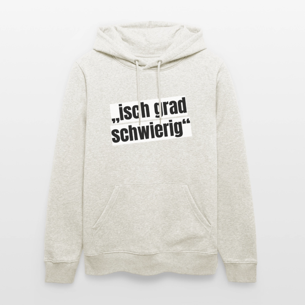 Unisex Hoodie mit ISCH GRAD SCHWIERIG PRINT - Beige meliert