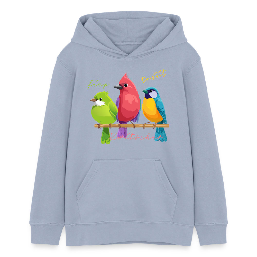 MNJS TEENS Bio-Hoodie mit ZWITSCHERGÄNG PRINT - Lavendel-Violett