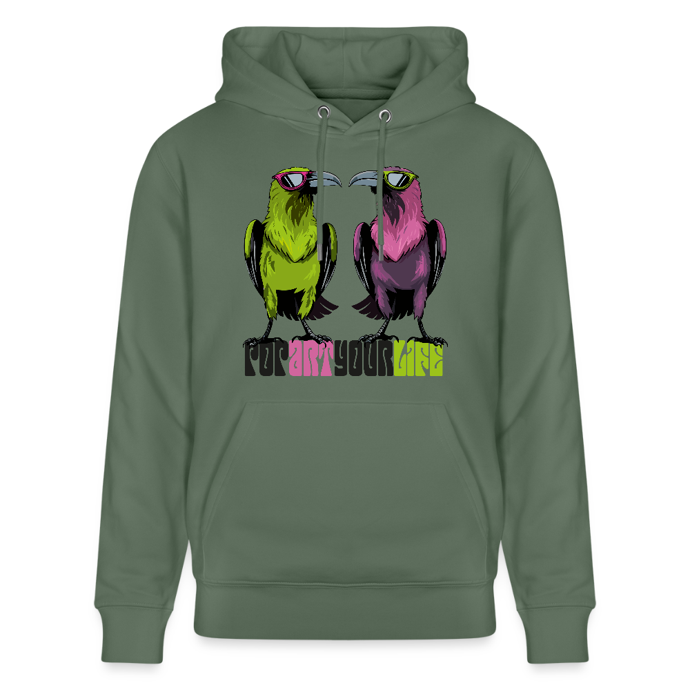 Unisex Hoodie mit POPART YOUR LIFE PRINT - Tanngrün
