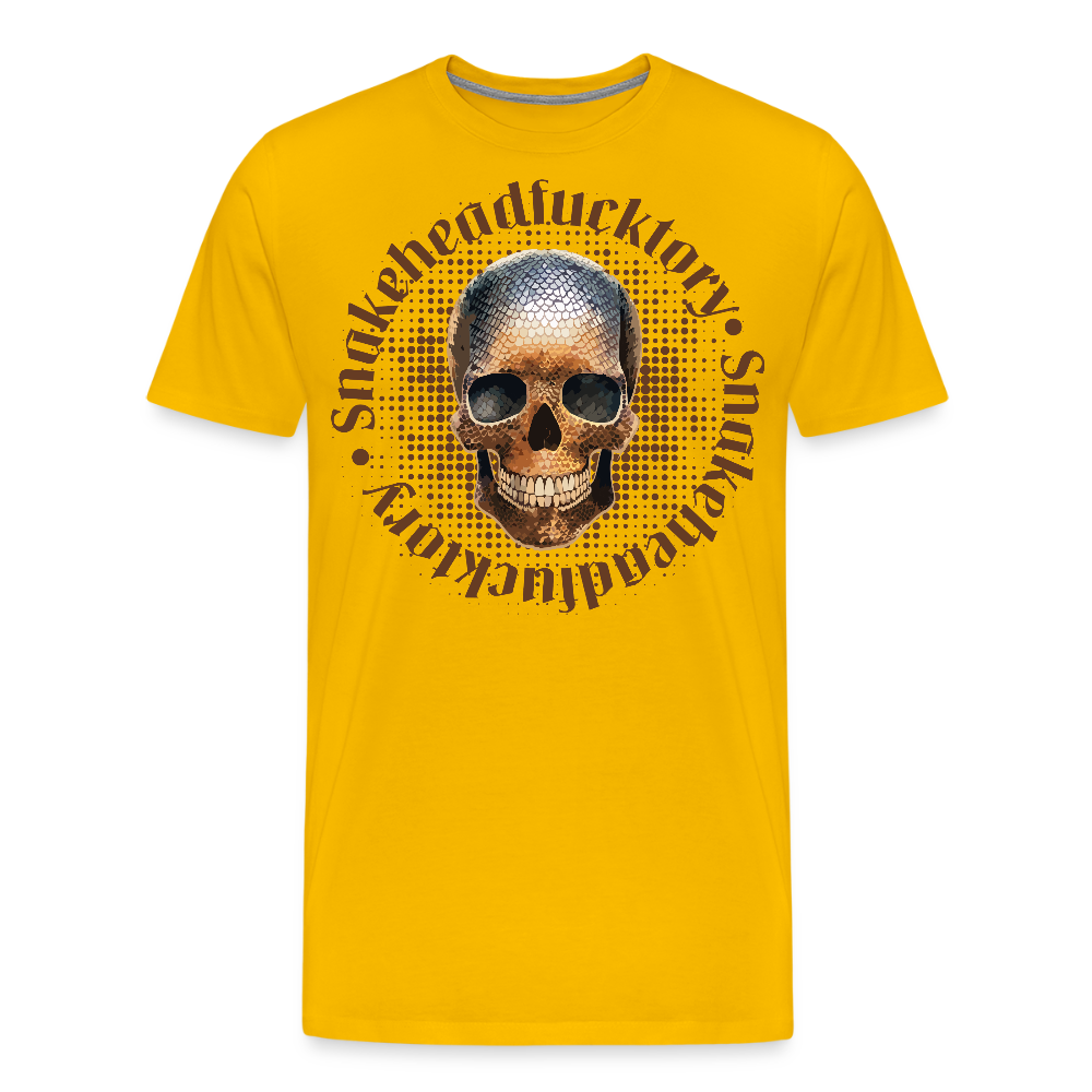 Männer Premium T-Shirt mit SNAKEHEAD SKULL PRINT - Sonnengelb