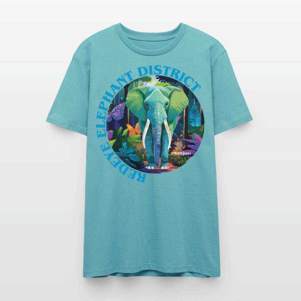 Unisex T-Shirt mit REDEYE ELEPHANT DISTRICT PRINT Vorderseite - Pastelltürkis