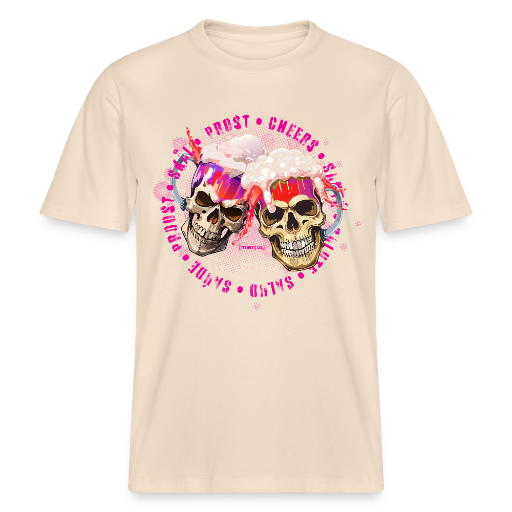 Unisex Bio-T-Shirt mit OKTOBERFEST SKULL GIRL PRINT - Weißgrau