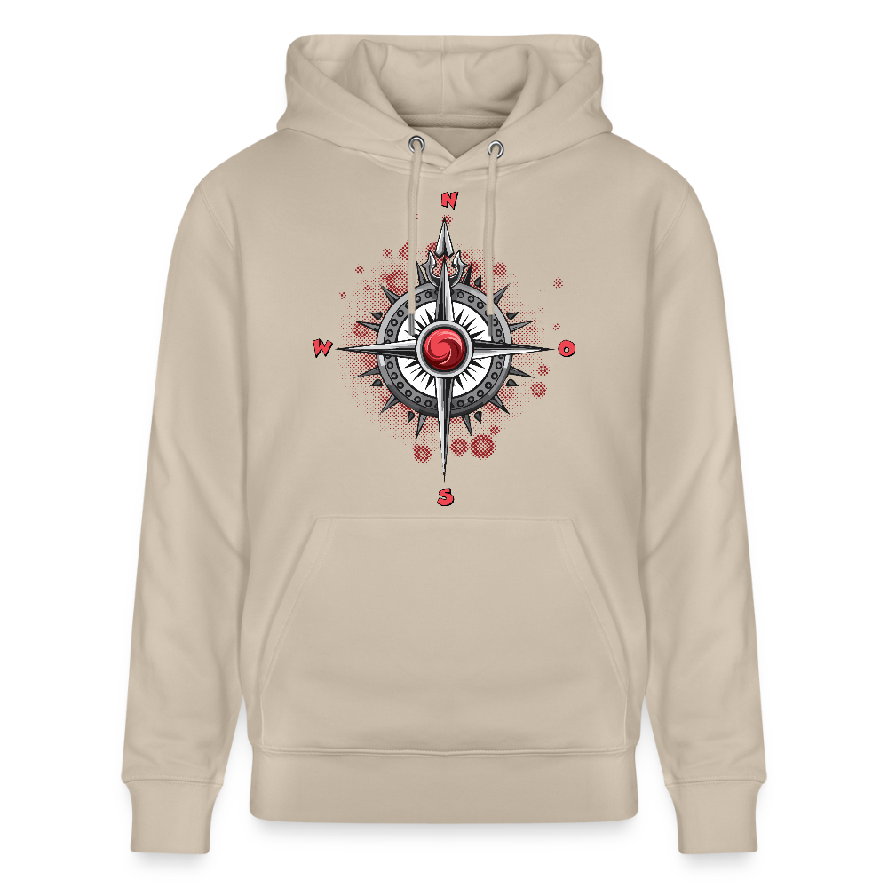Unisex Hoodie mit WINDROSE PRINT - Beige