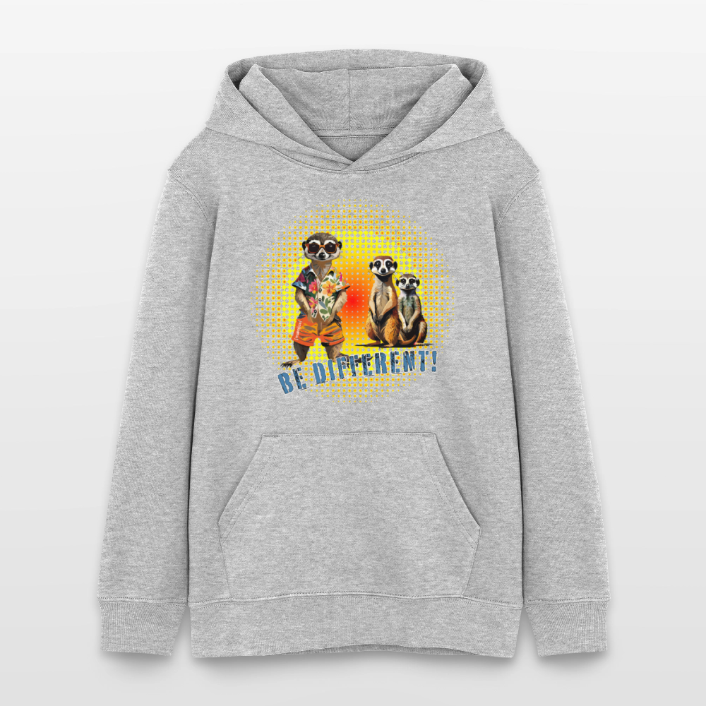 MNJS TEENS Bio-Hoodie mit BE DIFFERENT PRINT - Grau meliert