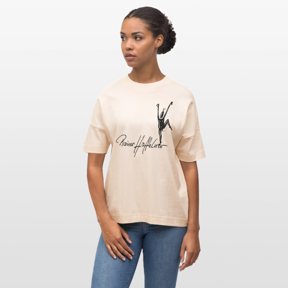 Oversized Unisex T-Shirt mit TUSCHEMÄNNCHEN PRINT - Weißgrau