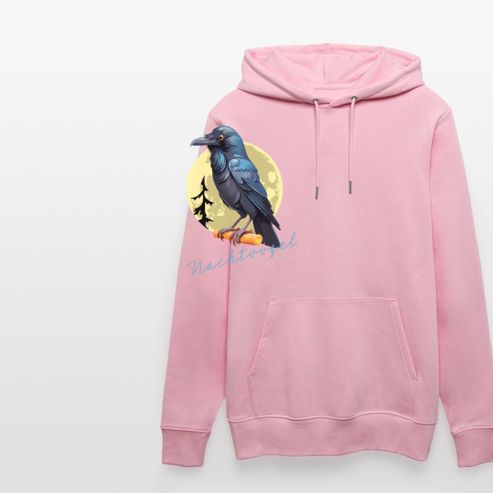Unisex Hoodie mit NACHTVOGEL PRINT - Hellrosa