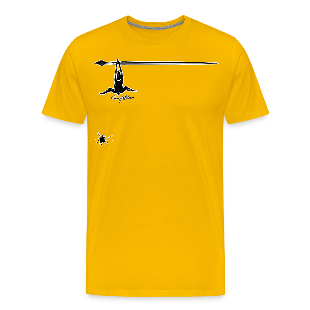 Männer Premium T-Shirt mit MÄNNLES PRINT - Sonnengelb