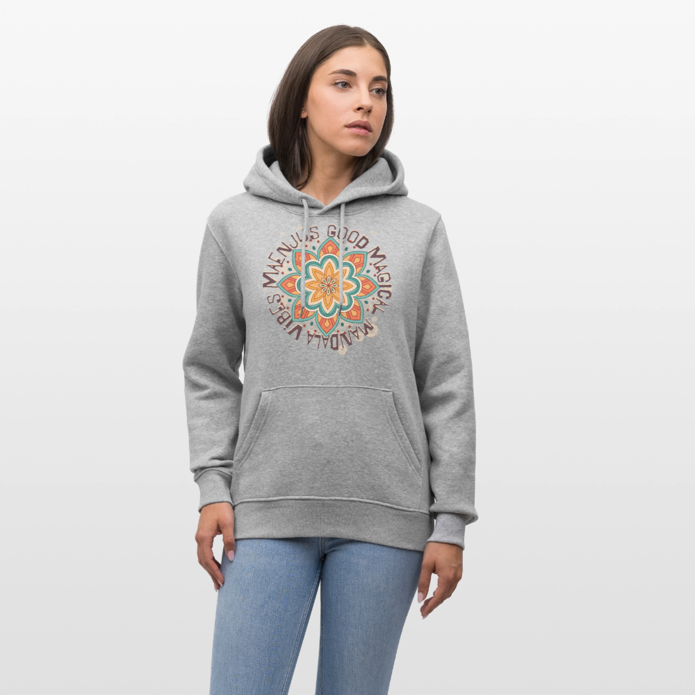 Unisex Bio-Hoodie mit MANDALA VIBES PRINT - Grau meliert