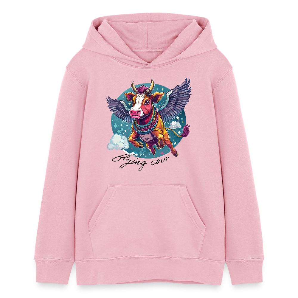 MNJS TEENS Bio-Hoodie mit FLYING COW PRINT - Hellrosa