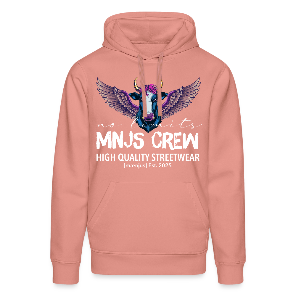 Unisex Bio-Hoodie mit MNJS CREW no limits PRINT - Altrosa