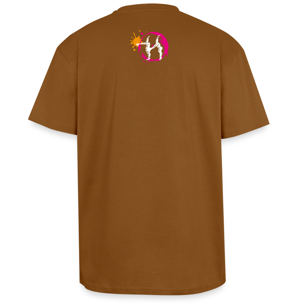 Heavy Oversize T-Shirt mit ES ESKALIERT EH PRINT - Toffee