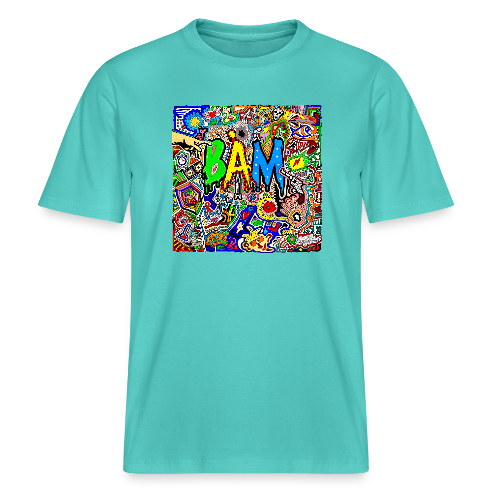 Unisex Bio-T-Shirt mit BÄM PRINT - Poolblau