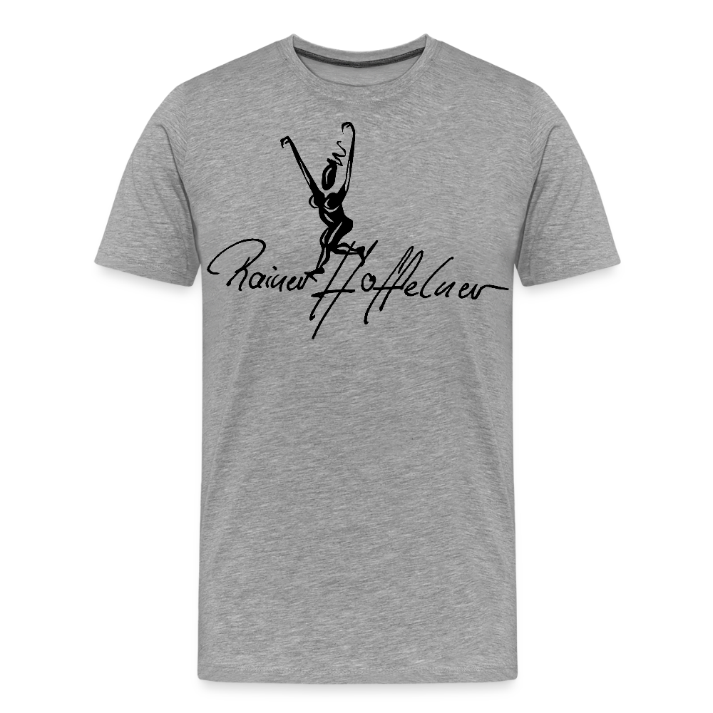 Männer Premium T-Shirt mit TUSCHEWEIBCHEN PRINT - Grau meliert