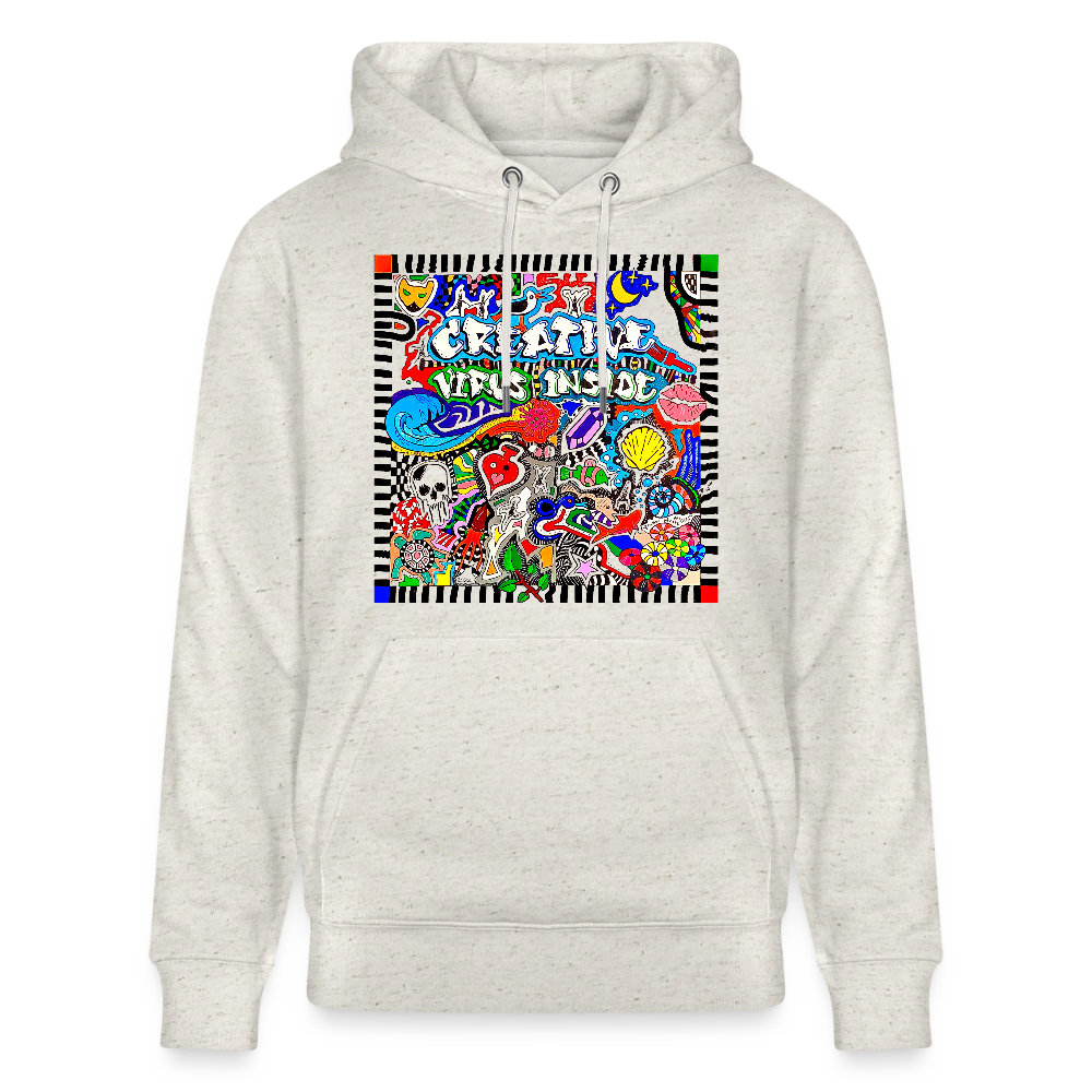 Unisex Bio-Hoodie mit CREATIVE VIRUS INSIDE PRINT - Beige meliert
