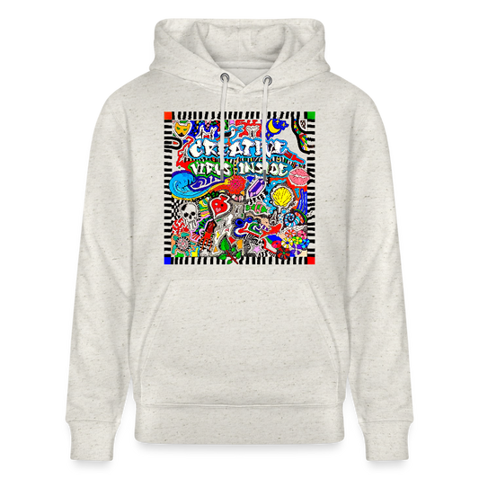 Unisex Bio-Hoodie mit CREATIVE VIRUS INSIDE PRINT - Beige meliert