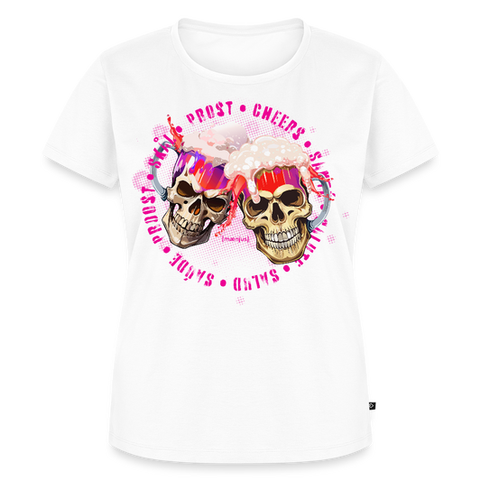 Frauen Premium T-Shirt mit OKTOBERFEST SKULL GIRL PRINT - Weiß