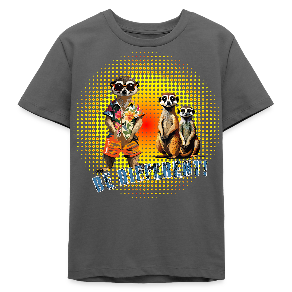 MNJS TEENS Bio T-Shirt mit BE DIFFERENT PRINT - Anthrazit