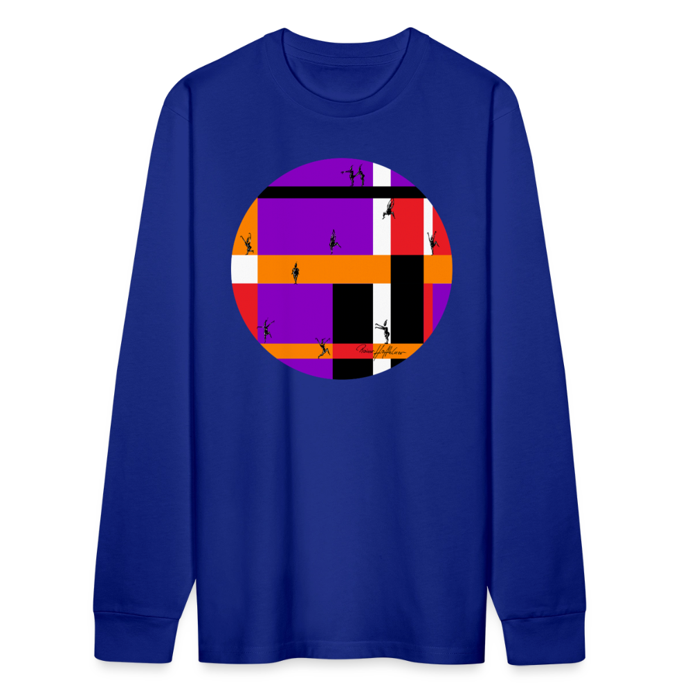 Unisex Bio-Langarmshirt mit DYNAMIC FIELDS PRINT - Königsblau